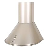 Klarstein Lumio Primo Retro - Campana extractora, Campana de pared, Acero inoxidable, Ancho 60 cm, 3 Potencias, Capacidad 430 m³ aire/h, Aspiración, Ventilación, Filtro de aluminio, Dorado