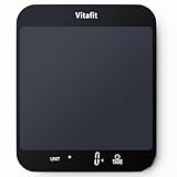 Vitafit Báscula digital de cocina de 15 kg, Balanza Cocina de graduación precisa de 1g, Peso Cocina con Pantalla LED, Multifuncional, 2 Baterías Incluidascolor, Negro