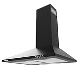 CIARRA CAB6201A Campana de pared Clase A 60cm 370 m³/h 70W - 3 velocidades - Control por Botones - Negro