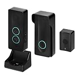 Miratic Kit de Portero Unifamiliar Manos Libres Negro IP54 - Timbre Inalámbrico Exterior Impermeable - Timbres para casa - Intercomunicador Casa