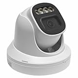 Cámara CCTV, cámara torreta de seguridad a todo color 1080P para sistemas de vigilancia, visión nocturna a color, con micrófono, grabación de audio AOC, luces LED de matriz, lente gran angular de 3,6