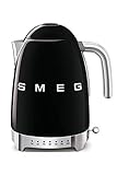 SMEG Calentador de Agua electrico, hervidor KLF04BLEU, 2400 W, 1.7 litros, De plástico, Acero Inoxidable, Negro