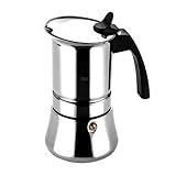 Fagor Etnica Cafetera Italiana, Inducción, Acero Inoxidable 18/10, Express, 6 Tazas Café, Apta para todas las Cocinas, Vitrocerámica, Gas, Eléctrica, Junta de Cierre de Silicona Gran Durabilidad
