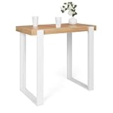 IDMarket Mesa alta Phoenix, madera y blanco