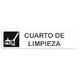 Becral® - Adhesivo de Vinilo CUARTO DE LIMPIEZA | Pegatina puerta de VINILO | Señal informativa | Cartel Puerta 200x50mm