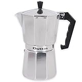 Quttin Cafetera Italiana de Induccion Grande. Todo Tipo de Cocinas. Moka Express. Aluminio. Mango de Silicona Aislante. Valvula Seguridad. Calidad. 12 Servicios
