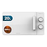 Cecotec Microondas de 20L Proclean 3120 Flatbed. Potencia de 700W y Grill de 800W, Diseño Compacto, Interior Cerámico, Modo descongelación, Temporizador 30 Min, Tecnología 3Dwave