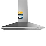 Cecotec Campana Extractora 90 cm Piramidal Bolero Flux PM 903500 Inox B. Motor 65W, Acabado Inox, Succión 350m3/h, Control Mecánico, 3 Niveles de Potencia, Luz y Filtro de Carbono