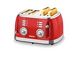 Sogo Retro Vintage acero INOX y esmalte (Red, Tostadora 1500W)