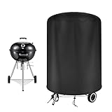 Raweao Funda Barbacoa para Weber 57cm Impermeable, Weber Cubierta para Barbacoa Redonda Exterior, 500D Oxford Resistente a la Intemperie Cubierta BBQ de Parrilla(Φ71x68cm)