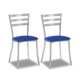 ASTIMESA SCRRAZ Dos sillas de Cocina, Metal, Azul, Altura de Asiento 45 cms