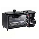 Fenteer Máquina de Desayuno 3 en 1 con cafetera Pequeños electrodomésticos de Cocina Estación Central de Desayuno Tostadoras Horno con Temporizador para