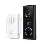 eufy Security Timbre con Vídeo Inalámbrico (Alimentado por batería) con Resolución HD 2K, Sin tarifas mensuales, IA integrada para detección de Personas, Audio bidireccional, Autoinstalación Sencilla