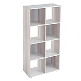 LOLAhome Estantería Cubo de MDF Blanca y Natural de 60x120 cm