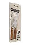 Arcos Serie Nordika - Set 2 Utensilios Barbacoa (Cuchillo Barbacoa + Tenedor Trinchante) - Acero Inoxidable NITRUM - Mango de Madera Ovengkol 100% natural FSC - Embalaje 100% reciclado