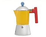 Foodesign Cafetera Moka Cocca 3 Tazas, diseño moderno, para gas e inducción, caldera bimaterial