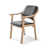 SUENOSZZZ - Silla Altea de Madera de Haya, Polipiel Color Ceniza. Sillas para Comedor/Salon/habitacion | Silla geriatrica | Silla Madera | Mueble para recepcion | Silla Oficina | Sillas de Espera