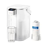 Waterdrop Jarra eléctrica de filtro de agua, dispensador, purificador de agua de 200 galones, NSF/ANSI 401, 53, 42 y 372, reduce PFAS, plomo, cloro, 15 tazas, blanco, con 1 filtro