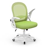 naspaluro Silla de Oficina, Silla de Escritorio Ergonómica con Malla Transpirable, Reposabrazos Abatibles, Silla para Ordenador de Altura Regulable, Silla Giratoria de 360°, Verde