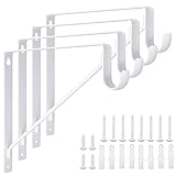 Holdware Paquete de 4 soportes resistentes para barra de armario de 11 x 10.2 x 1 pulgadas, ganchos de soporte para estante de barra de armario, estantes montados en la pared y soportes de barra con