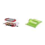 Lékué Microwave Grill, Red microondas, Acero, rojo y negro + - Estuche de vapor con bandeja, 1-2 personas, color verde