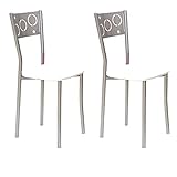 ASTIMESA SCPRBL Dos sillas de Cocina, Metal, Blanco, Altura de Asiento 45 cms
