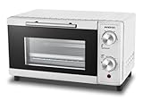 INFINITON HSM-70B09 - Horno sobremesa portátil, Blanco, 9 litros, Temporizador, Doble acristalamiento, Termostato ajustable hasta 230º