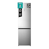 Hisense RB440N4ACD - Frigorífico Combi, Capacidad 336 L con 2metros Alto, Cajón Verduras, 4 Estrellas Congelador, Puerta Reversible, Silencioso 36dB, Inox