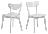 AC Design Furniture Roxanne - Juego de 2 sillas de Comedor (79,5 x 45 x 55 cm, Madera), Color Blanco