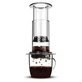 AeroPress Clear Cafetera de Viaje – Método 3 en 1 combina prensa francesa, pour over y espresso – Café sin amargor ni residuos – Pequeña cafetera portátil para camping y viaje, Transparente