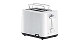Braun Hogar Breakfast1 Tostadora de 2 Rebanadas, 8 Niveles de Tostado, Bandeja para Migas Extraíble, Elevador de Pan, Calentador de Panecillos, 900 W, HT1010WH, Plástico, Blanco