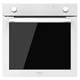 Cecotec Horno Integrable Multifunción Convencional de 80L Bolero Hexa C126400 Glass White. 2800W, 5 Funciones, Bajo Consumo, Luz Interior, Steam Assist, Steam EasyClean, Puerta Fría con 2 Cristales