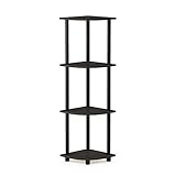 Furinno Estante de esquina de 4 niveles Espresso/Negro 4 niveles