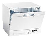 Siemens SK26E222EU iQ300 - Lavavajillas compacto independiente/F / 61 kWh / 6 MGD/VarioSpeed/Cristal 40° Programa/AquaStop