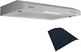 CIARRA CBCS6903 Campana Extractoras 60cm Ancho Potencia Succión 220m³/h 75W 3 Velocidades de Extracción Bajo Consumo Extractor Cocina con Filtro de Carbón CBCF001