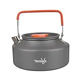 Tentock 1L Tetera de Camping Portátil, Hervidor de Agua de Aluminio Al Aire Libre Cafeteras y Teteras de Acampada Ultraligera para Acampar Pesca Senderismo Picnic