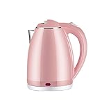 RILOOP Hervidor eléctrico de apagado automático para el hogar, gran capacidad, 24 horas, aislamiento de 1500 W, acero inoxidable integrado, 1,8 l/rosa