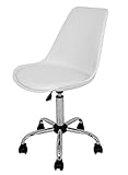 La Silla Española Sanabria Silla de Oficina, Piel Sintética, Blanco, 48x42x100 cm