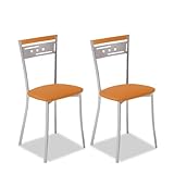 ASTIMESA SCCABNA Dos sillas de Cocina, Metal, Naranja, Altura de Asiento 45 cms