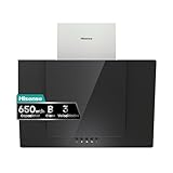 Hisense CH6IN6BXBG - Campana Decorativa 60 cm, Capacidad de Succión de 650 m³/h, Iluminación LED, Filtro de aluminio de Fácil Mantenimiento