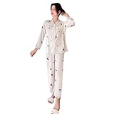 Pijama de Seda de Hielo para Mujer Conjunto de Primavera y Encaje Manga Larga Muebles para el hogar Primavera y otoño