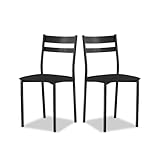 ASTIMESA Silla de Cocina Metálica con Respaldo Abierto, Negro, 38 cm x 45 cm x 40 cm