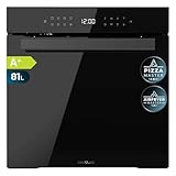 Cecotec Horno Integrable Pirolítico de 81L Bolero Hexa P506000 Glass Black A+. 11 Funciones con Airfryer Master, Pizza Master, 3D Cooking, Steam Base X2, Bajo Consumo, Fácil Limpieza, 5 Posiciones