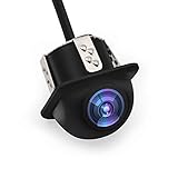 Cámara de visión Trasera PC 7080 Chip 170 Grados HD Lente Gran Angular Visión Nocturna Impermeable Cámara de visión Trasera con Regla ABS Negro