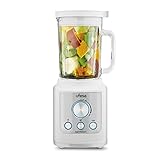 Ufesa Batidora de Vaso, 1800W, Jarra de Cristal de 1.8L, Control Electrónico LED de Velocidad, 3 Funciones, Turbo, Hielo, Smoothies, 6 Cuchillas de Titanio, Libre de BPA, Inox Blanco