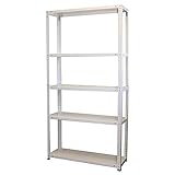 NAWA Home, Kit Estantería Metálica | 100% Metal, Montaje con Tornillos | Versátil y Práctica | Ideal para Trastero, Garaje, Cocina, Oficina | 180x90x30cm Blanca