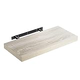 CASARIA Estantería para Pared Baldas Flotantes 50cm Fijación Invisible Repisa Multiusos Estante Madera