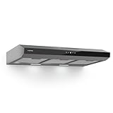Klarstein Campana Extractora Cocina con Luces LEDs, Extractor con Filtro Aluminio y Panel Táctil, Campanas Extractoras con Flujo Aire 175m³/h, Extractores Cocinas