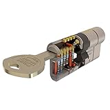 Tesa Assa Abloy Cilindro de Alta Seguridad, Llave - Leva Larga, Latonado, 35x35 mm