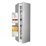 Exquisit® Congelador vertical capacidad de 204 L, congelador con tecnología No Frost, 6 compartimentos, congelación rápida, diseño moderno y compacto, Altura 170 cm. Color inoxlook